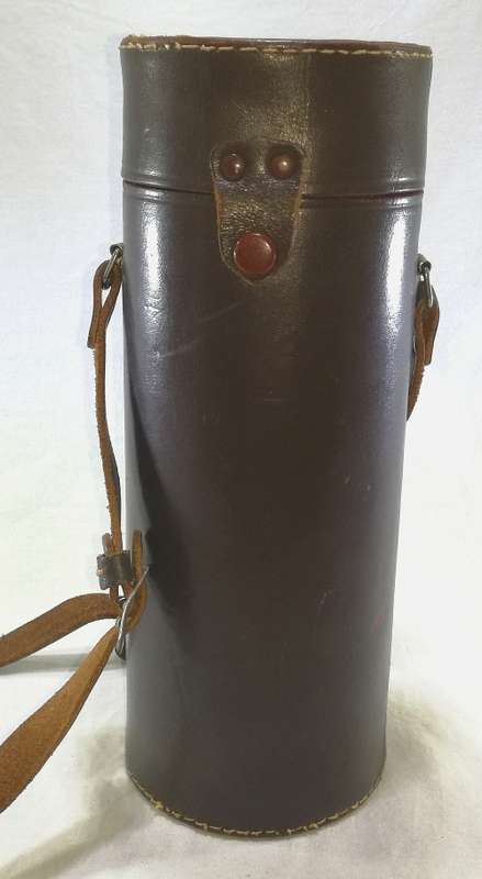 Brown Leather Lens Holder for Glanz Lens with Strap 215cm Tall x 8cm Diameter