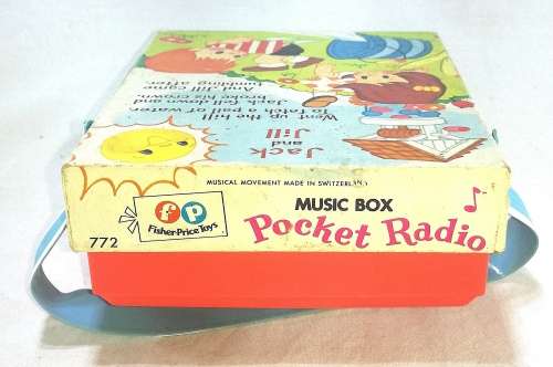 Vintage Fisher Price, Jack and Jill Music Box, Pocket Radio. 1964