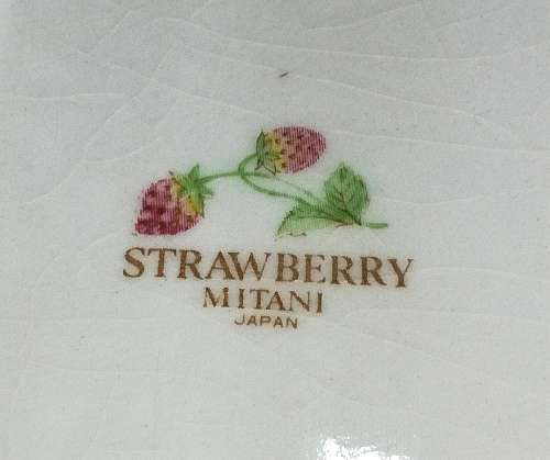Vintage Strawberry Design Mitani Japan Crackled Glaze Rectangular Bowls