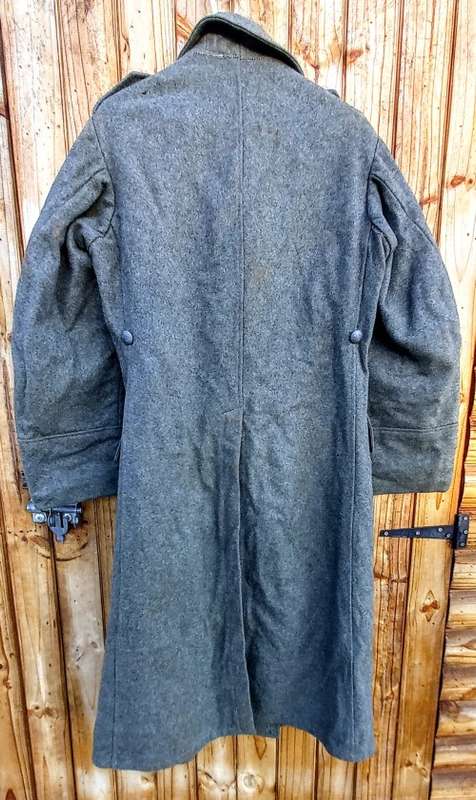 WW2 Swedish Wool Great Coat Grey in Large. Marked 1943