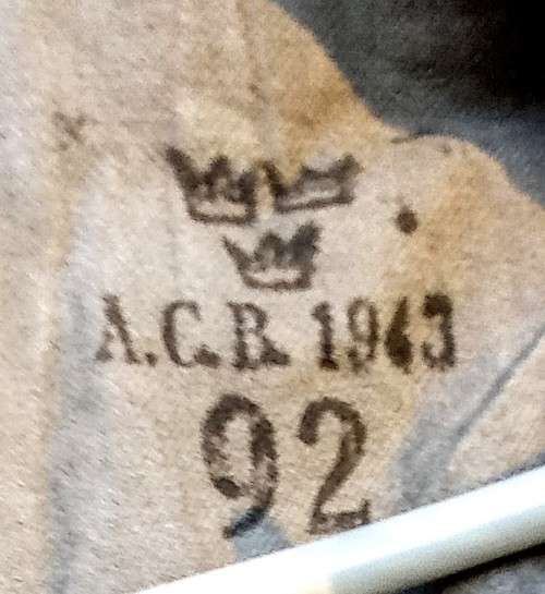 WW2 Swedish Wool Great Coat Grey in Large. Marked 1943