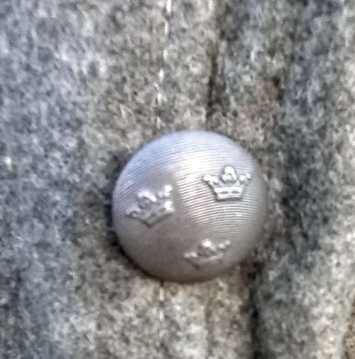 WW2 Swedish Wool Great Coat Grey in Large. Marked 1943