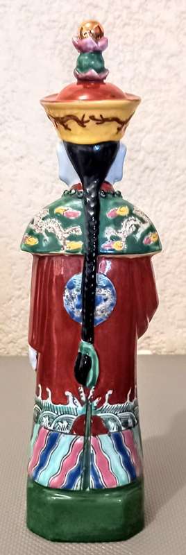Antique Chinese Porcelain Figure, Etched Markings. 31cm Tall