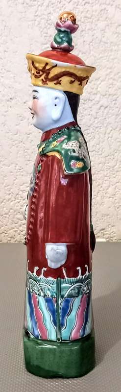 Antique Chinese Porcelain Figure, Etched Markings. 31cm Tall