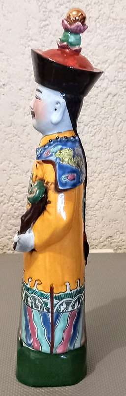 Antique Chinese Porcelain Figure, Etched Markings. 31cm Tall