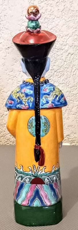 Antique Chinese Porcelain Figure, Etched Markings. 31cm Tall