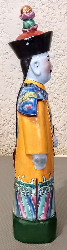 Antique Chinese Porcelain Figure, Etched Markings. 31cm Tall