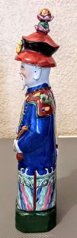 Antique Chinese Porcelain Figure, Etched Markings. 31cm Tall