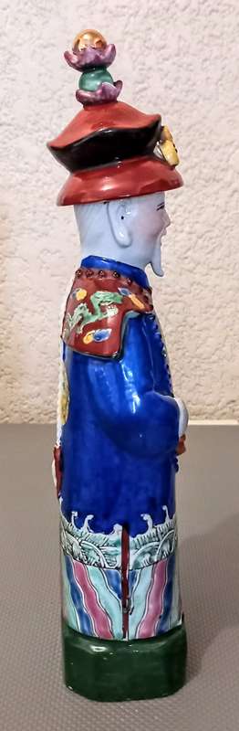 Antique Chinese Porcelain Figure, Etched Markings. 31cm Tall
