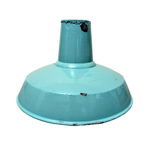 Vintage Enameled Metal Outdoor Light Shade. View pictures