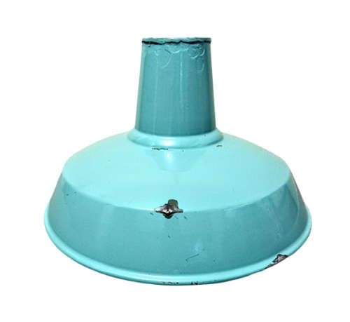 Vintage Enameled Metal Outdoor Light Shade. View pictures