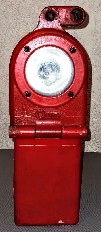 Vintage Cast Aluminium Oldham LocoLite. 37cm Tall x 20cm x 11cm