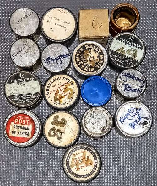17 x Vintage Educational 35mm Film Strips in Tins. AFRICANA