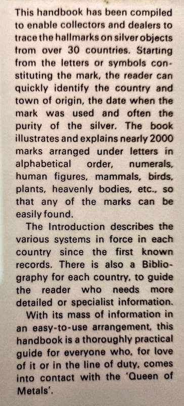 Silver Marks of the World. Hardcover. 1977. 19.5cm x 12.5cm