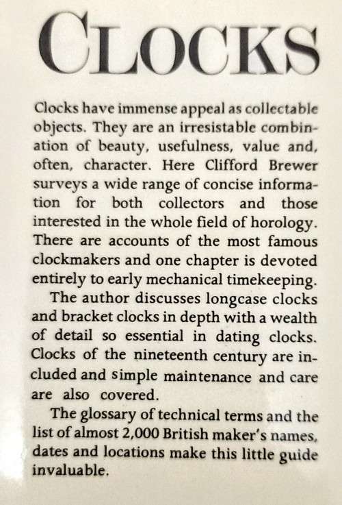 The Country Life Collector`s Pocket Book of Clocks. Hardcover. 1983. 16cm x 10.5cm