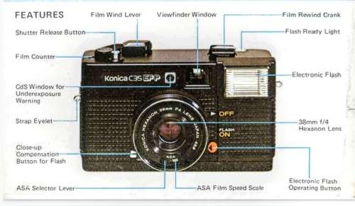 Konica C35 EFP 35mm Film Camera in Working Condition