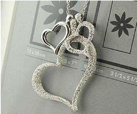 3 HEART SILVER PENDANT NECKLACE