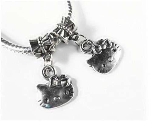 HELLO KITTY TIBETAN SILVER DANGLE CHARM