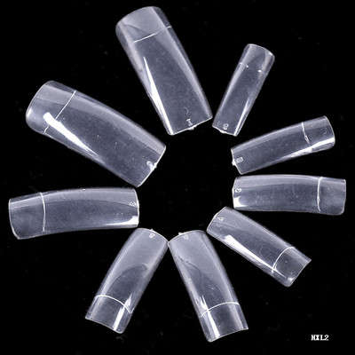 500PCS (10SIZES) CLEAR HALF ACRYLIC FALSE NAIL ART TIPS