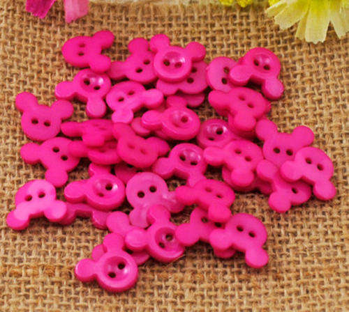 10PCS PINK MINI MOUSE RESIN BUTTON 2 HOLES FOR SEWING CRAFT OR SCRAPBOOK