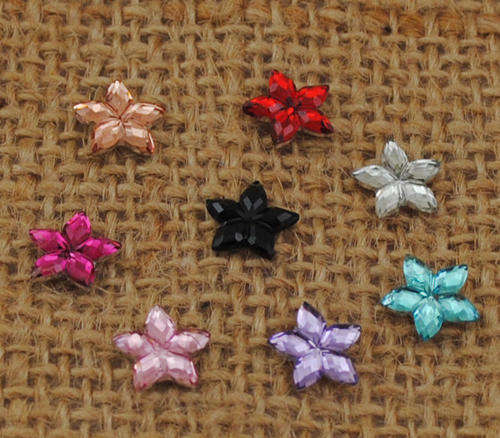 20 PCS 8 MM ACRYLIC STAR SHAPE FLAT BACK EMBELLISHMENTS FOR ARTS & CRAFTS - MIXED