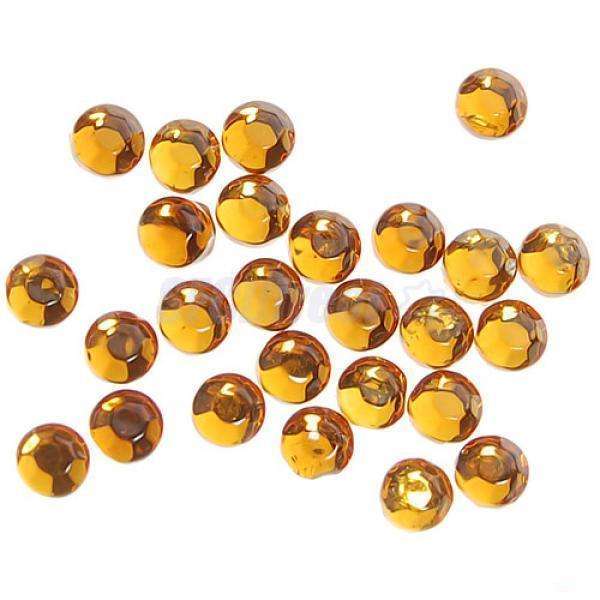 100 PCS 1.5 MM COFFEE ROUND ACRYLIC RHINESTONES NAIL ART FLAT BACK