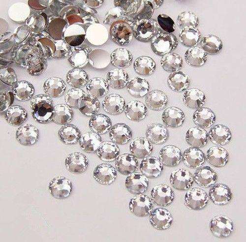 100 PCS 1.5 MM CLEAR ROUND RHINESTONE FLAT BACK EMBELLISHMENTS FOR NAIL ARTS & CRAFTS