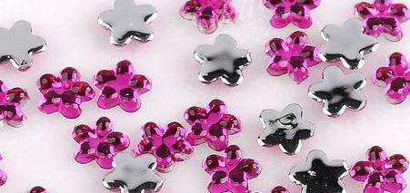 100PCS 3MM FLOWER RHINESTONES FOR NAIL ART  & CRAFTS - PLUM