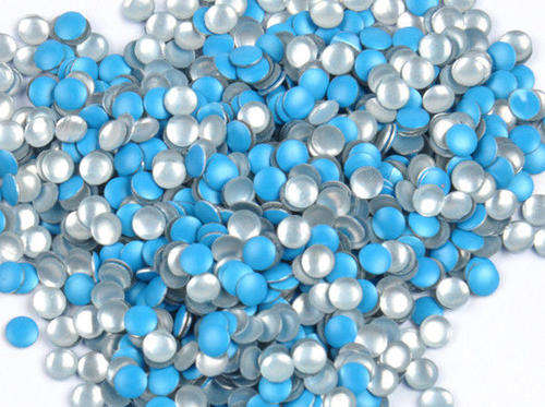 100 PCS 3 MM 3D FLUORESCENT BLUE ROUND METALLIC STUD FOR NAIL ART & CRAFTS FLAT BACK