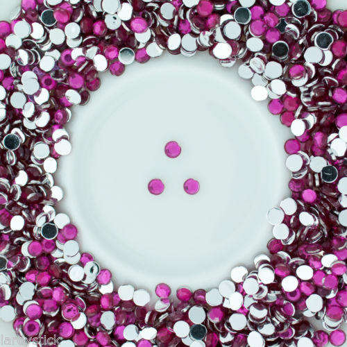 100 PCS 2.5 MM RESIN RHINESTONE GEMS ROUND FLAT BACK EMBELLISHMENTS FOR NAIL ARTS & CRAFTS - ROSE