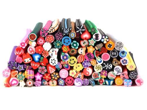 50 PCS NAIL ART 3D FIMO CANE RODS - MIXED