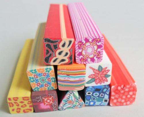 NAIL ART - Square Fimo Canes 3D Nail Art
