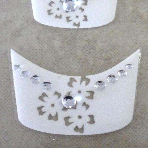 3D WEDDING FRENCH STYLE NAIL ART STICKERS WITH RHINESTONES # 14