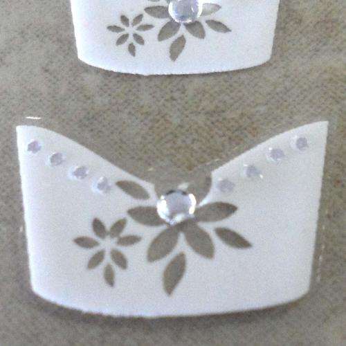 3D WEDDING FRENCH STYLE NAIL ART DECAL WITH RHINESTONES # 5
