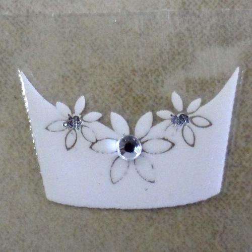 3D WEDDING FRENCH STYLE NAIL ART STICKERS WITH RHINESTONES # 17