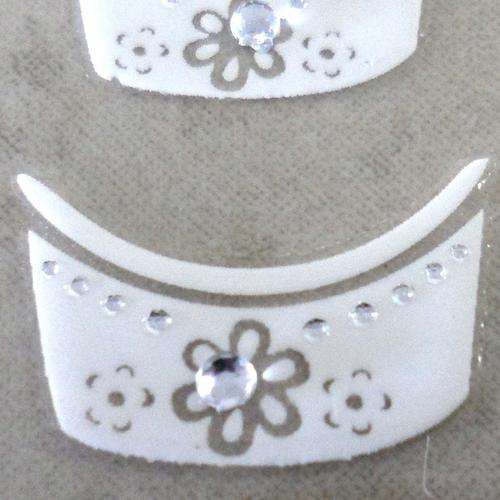 3D WEDDING FRENCH STYLE NAIL ART STICKERS WITH RHINESTONES # 13