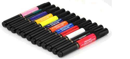 12 Color Nail Art Varnish Polish Pen Liner 2 Way Brush For Painting Drawing