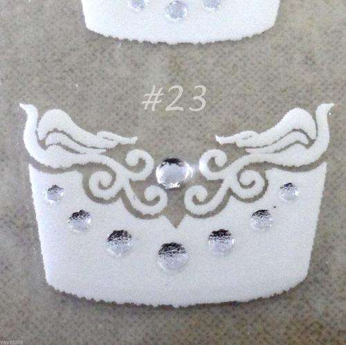 3D WEDDING FRENCH STYLE NAIL ART STICKERS WITH RHINESTONES # 23