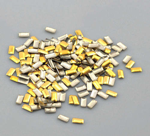 100PCS GOLD PLATED 4MM RECTANGLE METAL STUDS FOR NAIL ART & CRAFTS