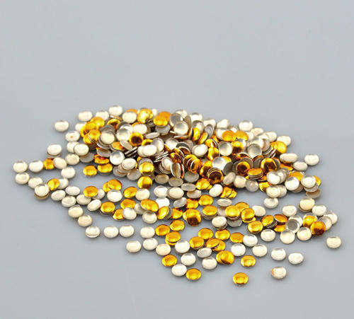 100PCs Gold Plated Round Metallic Nail Art Decoration Studs