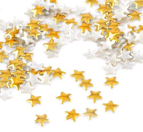 100PCS 5MM GOLD PLATED METAL STAR STUDS FOR NAIL ART & CRAFTS