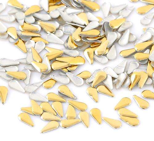 100PCS 6MM GOLD PLATED TEARDROP METAL STUDS FOR NAIL ART & CRAFTS