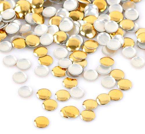 100PCS 5MM GOLD PLATED ROUND METAL STUDS FOR NAIL ART & CRAFTS