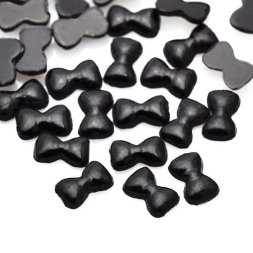 100 PCS 2 MM BOW ACRYLIC RHINESTONES NAIL ART  & CRAFTS FLAT BACK -BLACK