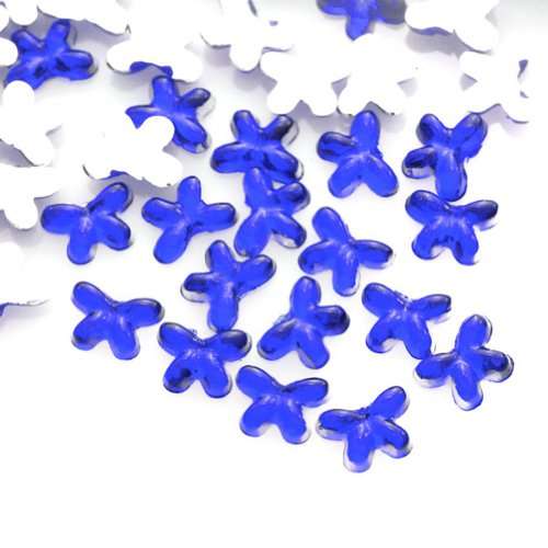 100PCS 2 * 3MM  BUTTERFLY RHINESTONES FOR NAIL ART & CRAFTS - DARK BLUE