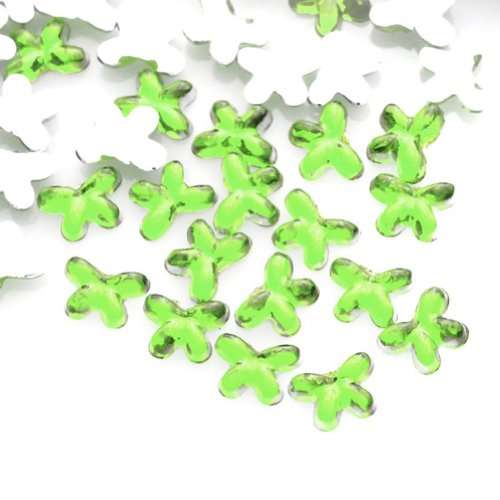 100PCS 2 * 3MM BUTTERFLY RHINESTONES FOR NAIL ART & CRAFTS - LIGHT GREEN