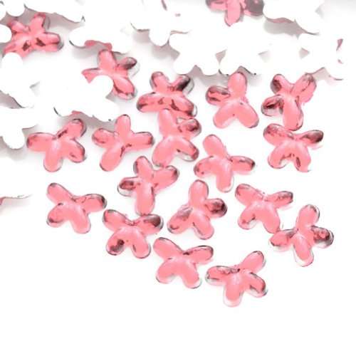 100PCS 2 * 3MM BUTTERFLY RHINESTONES FOR NAIL ART & CRAFTS - LIGHT PINK