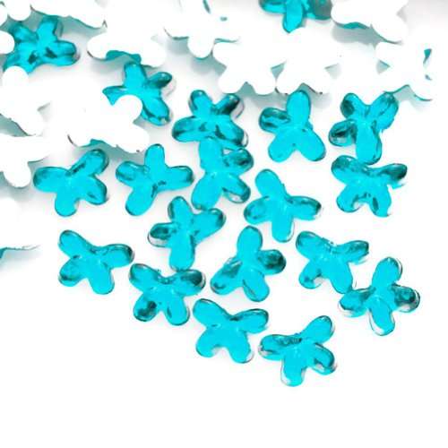 100PCS 2.5 * 3.5MM BUTTERFLY RHINESTONES FOR NAIL ART & CRAFTS - AQUA BLUE