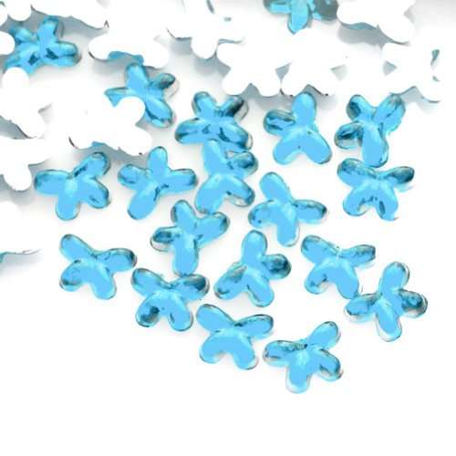 100PCS 2.5 * 3.5MM BUTTERFLY RHINESTONES FOR NAIL ART & CRAFTS - LIGHT BLUE