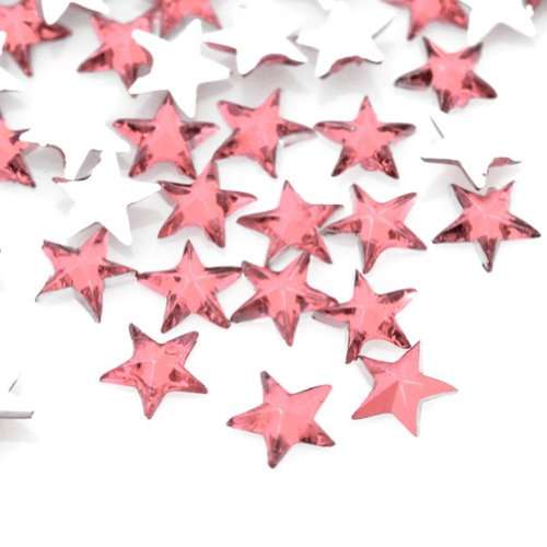 100 PCS 3 * 3 MM STAR ACRYLIC RHINESTONES NAIL ART & CRAFTS FLAT BACK - LIGHT PINK